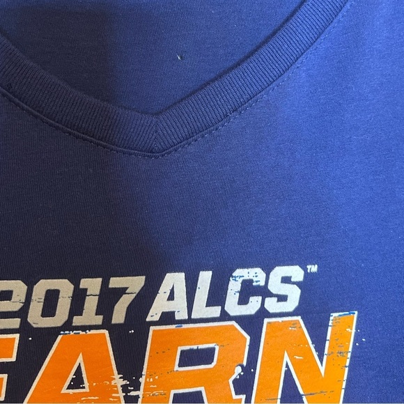 Blue 2017 ALCS 2XL Shirt‎ with Tags - 1 small pin hole in the back - see 2nd pic - Picture 3 of 12